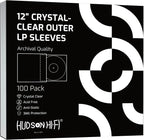 Hudson Hi-Fi Vinyl Record Outer Sleeves Covers - Premium Clear Vinyl Record Sleeve 100-Pack - Protect Your LP Albums from Scratches, Dirt & Dust - 3mm Thick No-Acid Exterior Disc Cover