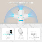 Mini Portable Projector with Wifi6 and Bluetooth, 4K Projector Support 5w Sound Base Speaker, 160 ANSI, Android 11, Auto Vertical Keystone 210°Rotatable Proyector for Home Bedroom Outdoor HY300 ULTRA