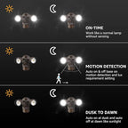 LEONLITE 3CCT LED Security Light, Motion Sensor Outdoor Lights, Dusk to Dawn, ETL Listed, Adjustable Heads, 3000K4000K5000K Selectable, Motion Detector Flood Light for Outside, IP65 Waterproof, Bronze