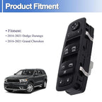 68289802AA Master Power Window Switch Front Left Driver Side Fits for 2016-2023 Dodge Durango 2016-2021 Grand Cherokee Replace 68289802AB, 68319802AA