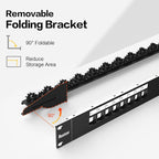PBAEGAV 16 Port Patch Panel Blank UTP/STP 1U 19" Keystone Patch Panel with Cable Management and Support Bar Compatible with LC/SC/ST/FC/USB/HDMI Keystone Jack(16 Port)