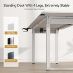 ONBRILL Standing Desk, 71x32 Inches Rectangle Stand Up Desk with 4 Legs, Dual Motor and Memory Controller, Adjustable Height from 28-46 Inches for Home and Computer Workstation, White