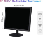 SKitphrati 17" Square 1280x1024 10-Point Multi Touch Screen Monitor with HDMI, VGA, Type B Ports, 75Hz, 5:4 Aspect Ratio, VESA Wall Mountable, PC Touch Monitor for PC POS Machine Windows