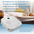 RV Carbon Monoxide Detector & Propane/Natural Gas Detectors, 10-Year Lifespan, 3-in-1 Gas Alarm for Camper, Home, Voice Alert with LCD Display, USB-C & 12V DC Powered, Compact Design