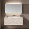 36IN Bathroom Vanity - Smart Defogging Mirror Cabinet | Waterproofing Technology & Wave Shaped Door Panel, Floating Bathroom Vanities with Large Storage Space (Mirror Cabinet)