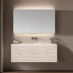 36IN Bathroom Vanity - Smart Defogging Mirror Cabinet | Waterproofing Technology & Wave Shaped Door Panel, Floating Bathroom Vanities with Large Storage Space (Mirror Cabinet)