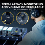 MAONO Podcast Equipment Bundle Audio mixer All-in-One Podcast Production Studio with 3.5mm Microphone for Live Streaming, Podcast Recording, PC, Smartphone, DJ MaonoCaster Lite (AU-AM200-S6 Black)