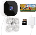 Dzees Window Bird Camera with Strong Suction Cups, 2K HD WiFi Bird Feeder Camera with AI Bird Recognition, Live Streaming, Two-Way Audio, Cloud & SD Storage, Perfect for Bird Lovers and Educators