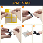 SOULWIT 50 Pcs Self Adhesive Cable Management Clips, Cable Organizers Sticky Wire Clips Cord Holder for TV PC Laptop Ethernet Cable Desktop Home Office (Black)
