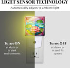 PODMemory Lotus Stained Glass Night Lights Plug into Wall for Room, Lotus Night Light LED for Bedroom