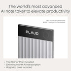 Plaud Note Pro AI Voice Recorder, Transcribe & Summarize with AI, App Control, Note Taker for Meetings & Calls, Supports 112 Languages, Ultra-Slim w/InstantView Display, Case Included, Silver