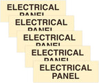 All Quality Basic Electrical Panel Sign - Fire Regulation Safety Compliance Sign - Ivory/Dark Brown - Small (5 Pack)