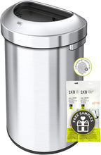 EKO Urban 21 Gallon Semi-Round Open Top Waste Bin, Stainless Steel Half Round Commercial Trash Can for Indoor and Outdoor, Extra Large Metal Garbage Bin for Home, Office, Restaurant, Restroom, 80L