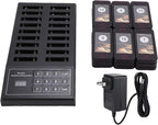 Luocute Wireless Calling System, 18 Receivers 1 Transmitter Channel 30-100m Range, with Vibration Sound Flashing Lights, for Restaurant Food Court Clinic Nursing Home (US Plug)