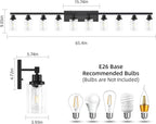 DIKAIDA 10 Light Bathroom Vanity Lights Over Mirror, 65.4inch Black Vanity Lights Fixtures Matte Black Modern Vanity Lights Black Bathroom Wall Lighting for Mirror Bedroom,Living Room