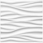 STICKGOO Wave Wall Panels for Interior Wall Decor, White 3D Wall Panels Accent Wall, Paintable 3D Wall Decor Covering Panels for Living Room Bedroom, Pack of 12 Tiles