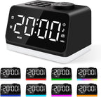 JALL Digital Alarm Clock with FM Radio for Bedroom, 8 Colors Night Light with 2 Charging Port, Sleep Sound Machines with Timer, Dual Alarm, Loud Alarm and Easy to Use for Seniors and Kids as Gift