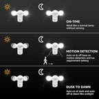 LEONLITE 3CCT LED Security Light, Motion Sensor Outdoor Lights, Dusk to Dawn, ETL Listed, Adjustable Heads, 3000K4000K5000K Selectable, Motion Detector Flood Light for Outside, IP65 Waterproof, White