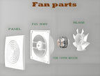 JOANAJO 6 Inch Exhaust Fan Bathroom Exhaust Fan Damper ABS Waterproof Ventilation Fan for Kitchen Garage Bedroom Home Office Ceiling window & Wall Mount White