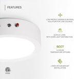 ASD LED 7" Round Flush Mount Ceiling Light Fixture, Low Profile Surface Lighting | 5CCT, Dimmable, Battery Backup, ETL Listed | 15W 1200LM 2700-6000K 120V | Kitchen, Hallway Lamp | White, 12 Pack