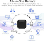 MoesGo WiFi RF IR Universal Remote Controller TV Air Conditioning Smart Home Blaster Infrared RF Appliances Tuya/Smart Life App,Voice Control Alexa Google Home