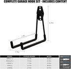 CRXCRC Garage Hooks, 4 Pack 7.7inch Large Square Wall Hooks for Hanging Heavy Duty Ladders, Bikes, Tools Ideal for Garage, Garden, Basement Utility Room Storage (Black)
