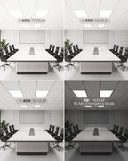 Sunco 24 Pack 2x4 LED Flat Panel Light Drop Ceiling Office Fixture with Emergency Battery Backup, 90 Minute Duration, 7760 LM, Selectable Features, 40/50/60W, 4000/5000/6000K, Dimmable (0-10V) ETL.