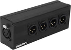 SQWRWY XLR 1 Female to 4 Male Passive Splitter | 4-Channel Galvanic Distribution for Zero-Latency Audio & DMX Adapter 4Way 1Pack