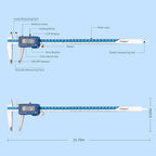 Dasqua 12”/300mm Digital Caliper, Stainless Steel Precision Measuring Tool with Advanced Dual Chip, Large LCD, Resolution 0.0005”/0.01mm, Accuracy ±0.0012”/0.03mm