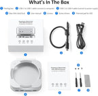 Akyyajaure Mac mini Hub: 10 in 1 Aluminum Stand & Dock for Mac mini M4 Pro with M.2 NVMe SSD Enclosure, 4K60hz HDMI, 10Gbps USB-A*2, SD/TF Card Readers, USB 2.0