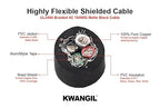 KWANGIL 4C 18AWG AMSB Shielded Cable Wire (UL2464) - Highly Flexible Str TC, PVC Ins, OS+TC BRD, PVC JKT for CNC Machine, Stepper Motor, VFD Spindle (Matte Black 50FT)