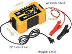 12V Automatic Car Battery Charger, 0-10A Arbitrarily Adjustable Smart Trickle Charger, Auto Desulfator with Battery Repair, Battery Maintainer with Winter Mode for AGM, Gel, Deep Cycle, Lead-Acid