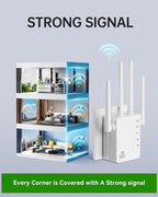 2026 WiFi Extender Signal Booster for Home, 10X Faster New Wireless Long Range Amplifier, Covers up to 13888 sq.ft, WiFi Booster Dual Band,WiFi Repeater with Ethernet Port & EasyMesh, Easy Setup