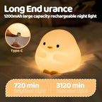 Rytinazzz Duck Night Light, Color Changing Mode & 50-Hour Battery, Squishy Silicone Lamp for Kids Room, USB Rechargeable with Timer, Valentines Gifts