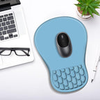 YIWEI Ergonomic Mouse Pad with Massage Design Wrist Rest, Comfortable Office Mousepad with Memory Foam Wrist Support and Non-Slip PU Base for Carpal Tunnel Relief, Mouse Pads for Home, Game (Blue)
