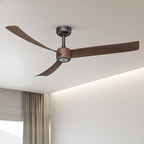 ocioc Ceiling Fans with Lights and Remote, 52 Inch Modern Ceiling Fan with Quiet Reversible DC Motor,Dimmable LED,6 Speeds,Timer, Ceiling Fan for Bedroom,Dining Room(Dark Walnut Finish)