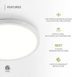 ASD LED 9" Round Flush Mount Ceiling Light Fixture, Low Profile Surface Lighting | 5CCT, Dimmable, Ultra-Thin, ETL Listed | 18W 1660LM 2700-6000K 120V | Kitchen, Bedroom, Hallway Lamp | White