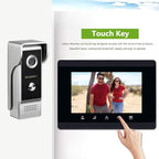AMOCAM Video Intercom System, 7 Inches Monitor Wired Video Door Phone Doorbell Kits, Indoor Outdoor IR Camera Support Unlock, Monitoring, Dual-Way Intercom for Villa House Office Apartment