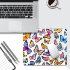 Rainbow Butterfl Square Mouse pad, Texture, Waterproof, Anti Slip Rubber Base, Computer Mouse pad, Laptop Mouse pad