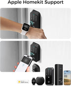 LNDU [2026 Upgrade Version] Fingerprint Smart Lock with Apple Home Key, NFC & Keypad, Keyless Entry Door Lock Deadbolt for Front Door, Works with Homekit, Auto Lock & Easy Install, US Tel Support