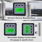 Digital Angle Gauge, Angle Finder Magnetic Digital Level Protractor, Table Saw Accessories with LCD Backlight Display Data Hold and V-groove & Magnetic Base