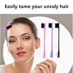 6Pack Double Sided Edge Control Hair Brush Professional Edge Control Hair Brush Comb Set, Dual-Sided Bristle Design, Pink Purple Black