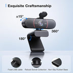 EMEET C960 4K Webcam for PC, 4K UHD Sony Sensor, PDAF Auto Focus, Dual AI Noise-Cancelling Mics, Auto Light Correction, 73° FOV, Plug&Play Webcam w/Privacy Cover, Works w/Zoom/Teams/Skype/Google Meet