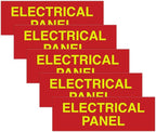 All Quality Basic Electrical Panel Sign - Fire Regulation Safety Compliance Sign - Red/Yellow - Small (5 Pack)