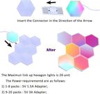 HEDCINLT Smart Hexagon Lights DIY Hexagon Led Light App & Remote Controlled & Music Sync Features USB & Type C Modern RGB Wall Panels for Living & Gaming Decor (6Pack)