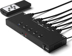 RuiPuo 5Port HDMI Switcher 8K@60Hz 5In 1Out HDMI Selector with IR Remote Supports Full HD 4K/1080P/3D & HDCP2.2 for Switch,Xbox,PS4/PS5,Fire Stick,Roku,Apple TV etc.