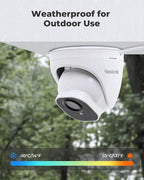 REOLINK Wired Security Camera Outdoor, IP PoE Dome Surveillance Camera, Smart Human/Vehicle Detection, Work with Smart Home, 100ft 5MP HD IR Night Vision, Up to 512GB microSD Card, RLC-520A