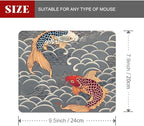 Koi Fish Japanese Tattoo Square Mouse pad, Texture, Waterproof, Anti Slip Rubber Base, Computer Mouse pad, Laptop Mouse pad
