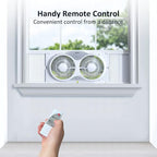shinic 9" Twin Window Fan with Reversible Airflow, Removable Cover and Bug Screen, Remote Control, 3 Functions-3 Speeds, Width Adjustable (23.5" to 37"), Bathroom Kitchen Window Fan ETL Certified