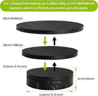 JAYEGT 3 in 1 Motorized Rotating Display Stand with 5.74/7.08/8.66 inch Replacement Cover，Max 22lbs Load , 3D Models, Cake -Black
